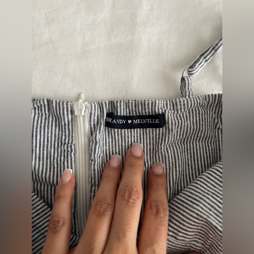 Brandy Melville Navy and White Striped Mini Dress - Picture 4 of 5